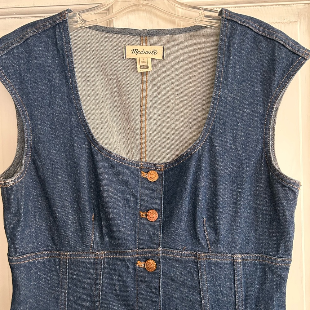 Madewell Denim Square Neck Button-Down Dress